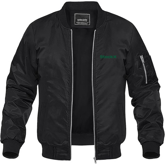 Men's StockX Logo Lightweight Bomber Jacket Windbreaker Softshell Varsity Jacket Coat