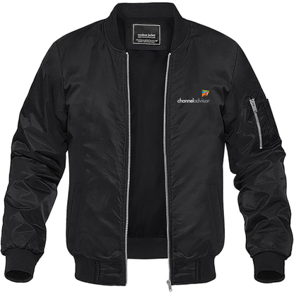 Men's ChannelAdvisor Logo Lightweight Bomber Jacket Windbreaker Softshell Varsity Jacket Coat