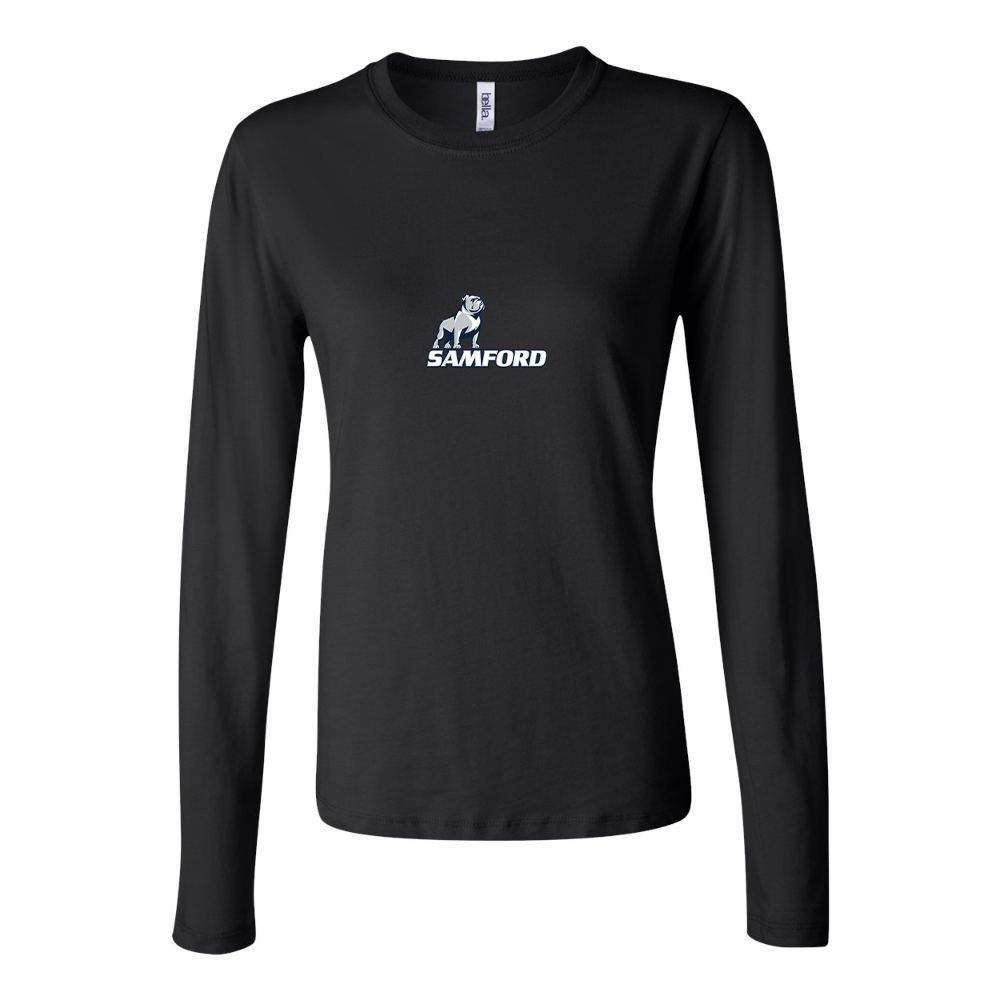 BELLA CANVAS Women’s Samford Bulldogs Logo Jersey Long Sleeve Tee