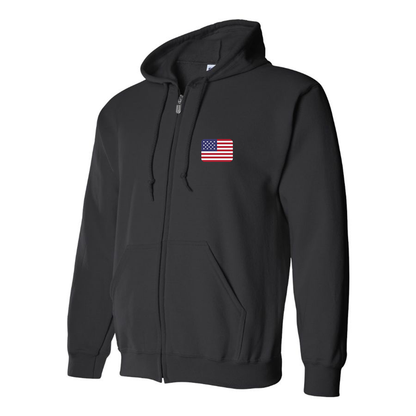 Men's American-Flag-Emoji Zipper Hoodie