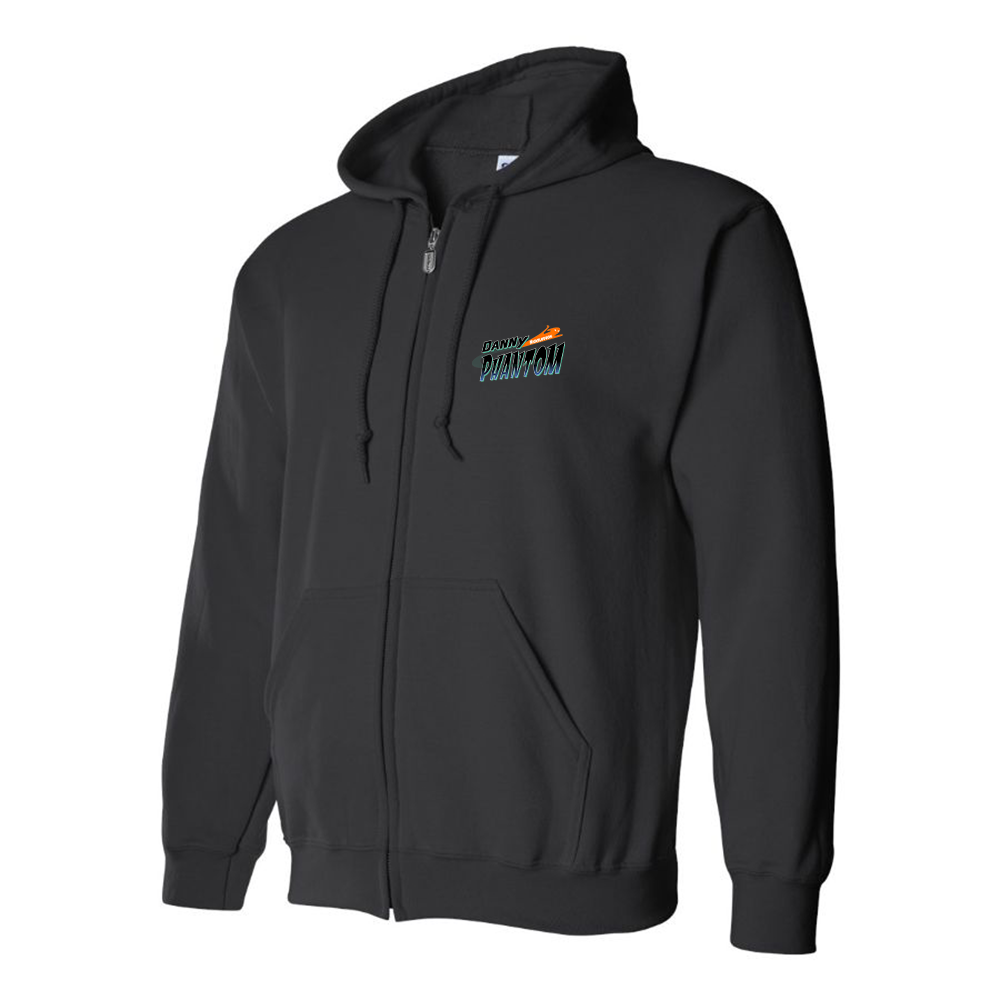 Men's Danny Phantom Logo Zipper Hoodie