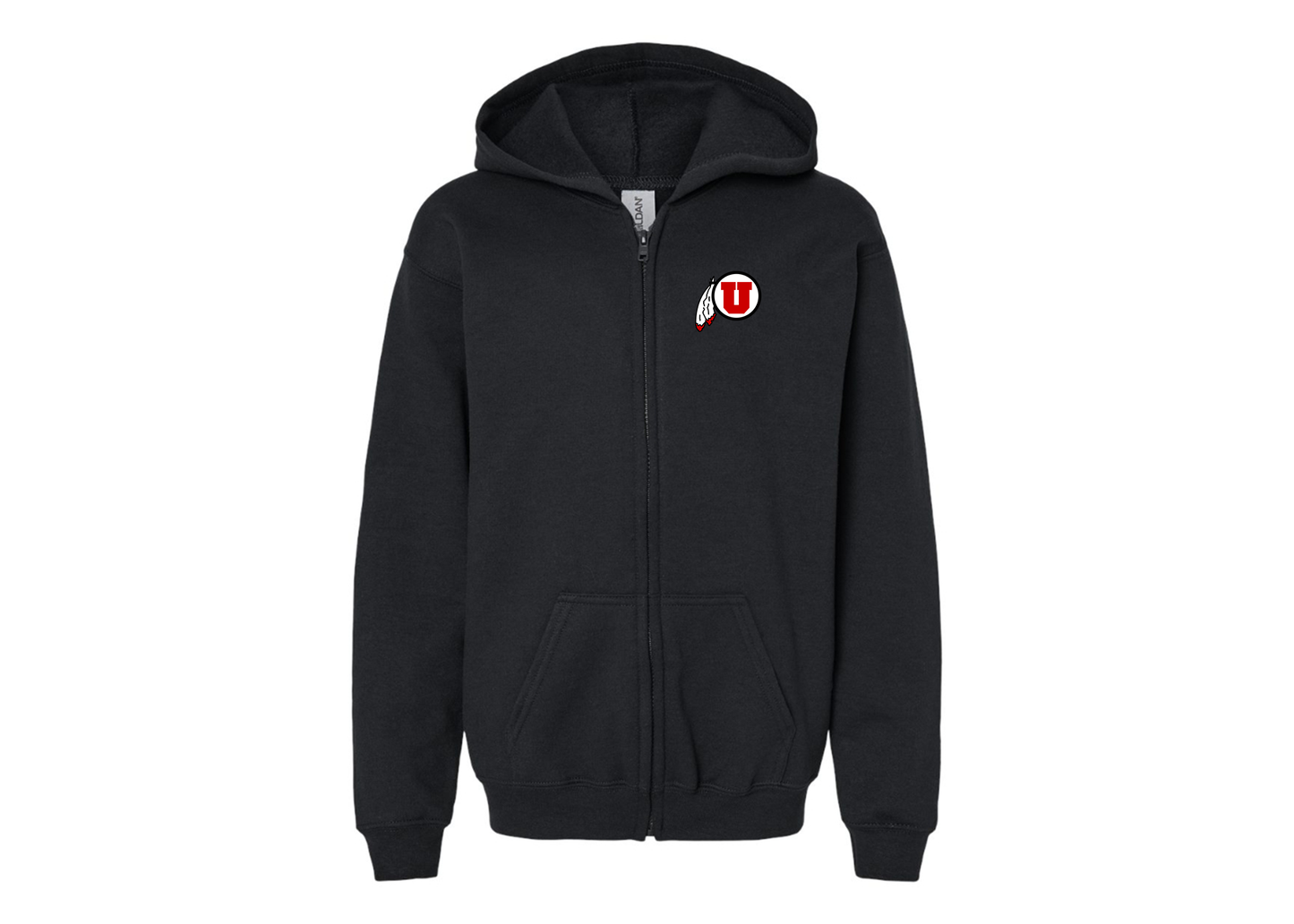 Gildan Heavy Blend Youth Utah Utes Full Zip Hooded Sweatshirt