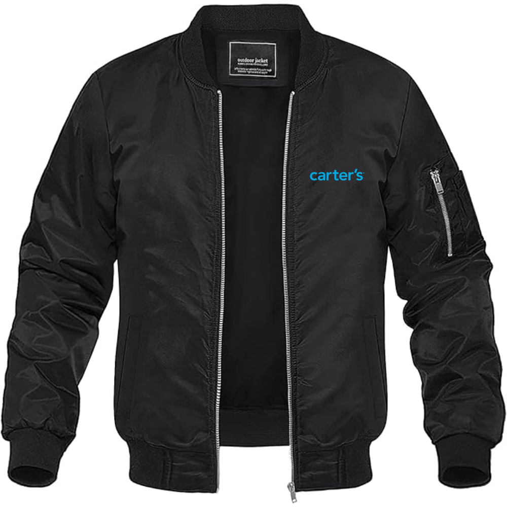 Men's Carters Logo Lightweight Bomber Jacket Windbreaker Softshell Varsity Jacket Coat