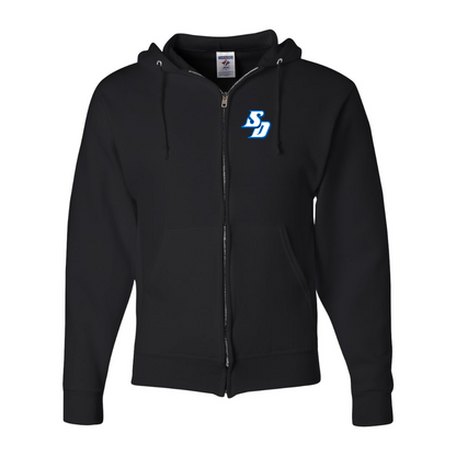Men's San Diego Toreros Logo JERZEES NuBlend Full-Zip Hooded Sweatshirt