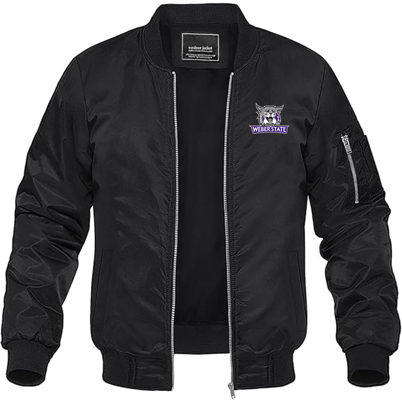 Men's Weber State Wildcats Lightweight Bomber Jacket - Black