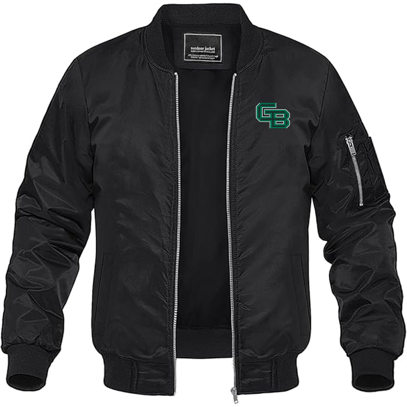 Men's Wisconsin Green Bay Phoenix Lightweight Bomber Jacket - Black