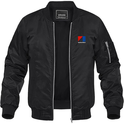 Men's AMC Logo Lightweight Bomber Jacket Windbreaker Softshell Varsity Jacket Coat