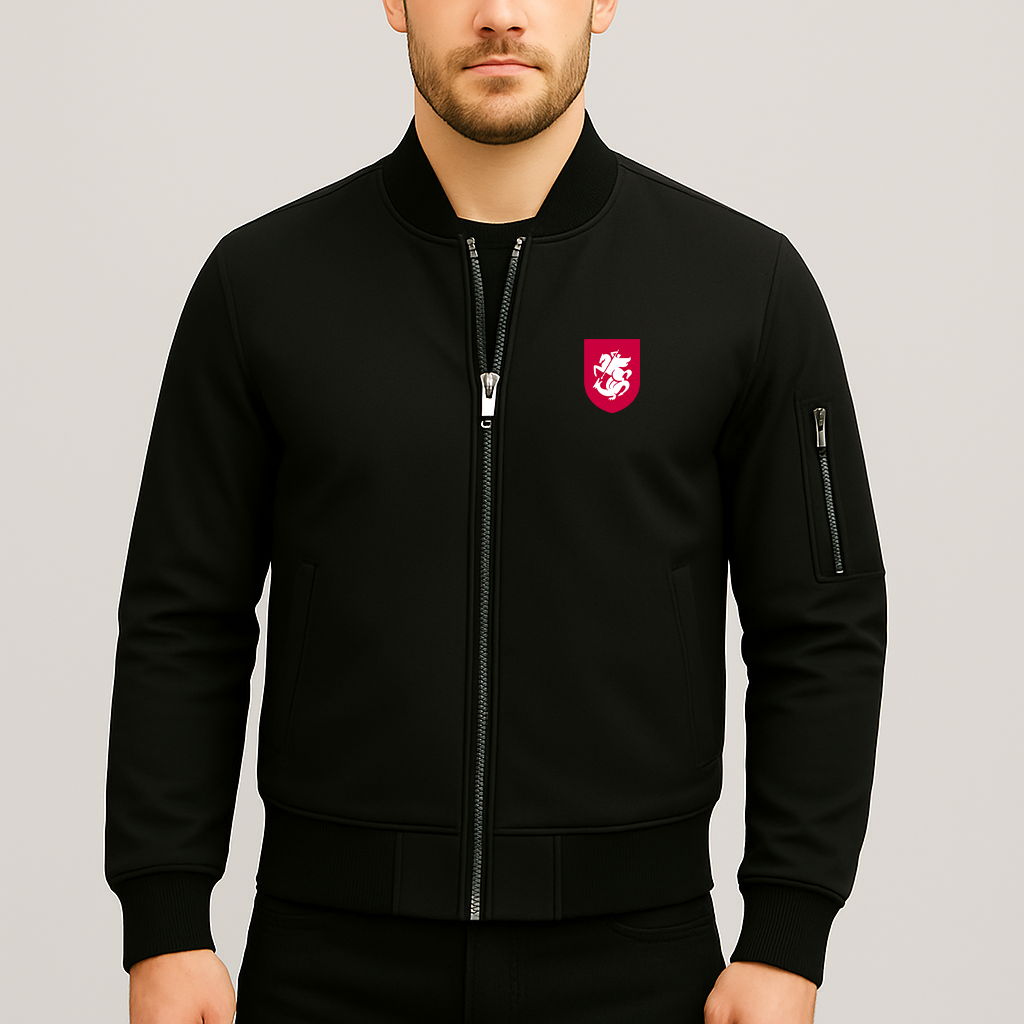 Men's Georgia National Soccer Team Lightweight Bomber Jacket - Black