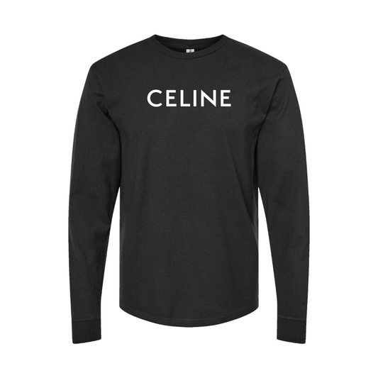 Youth Celine Logo Cotton Long Sleeve T-Shirt