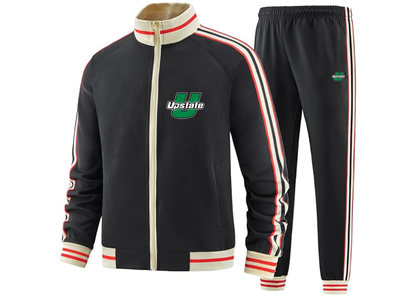 Men's USC Upstate Spartans Tracksuit with Bold Striped Accents and Zippered Front Athletic Wear