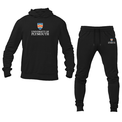 Men's University of Plymouth Logo Hoodie Joggers Set