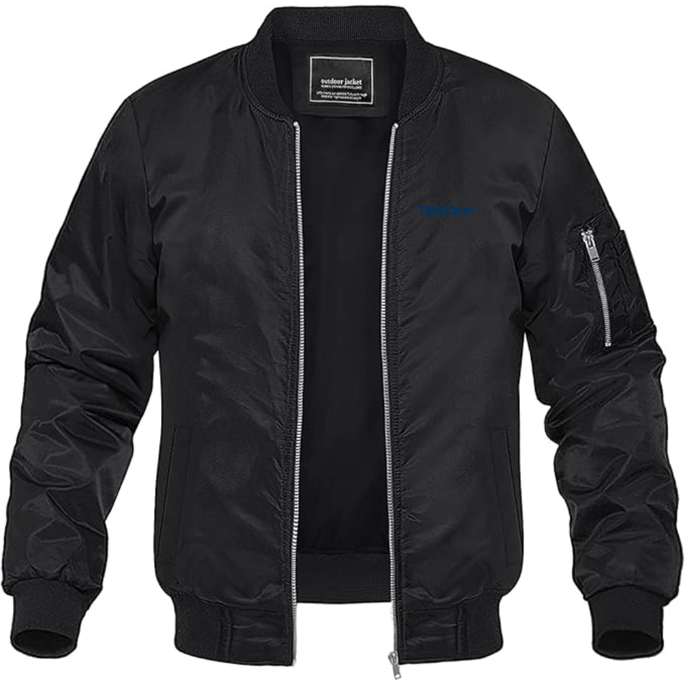 Men's TRENDnet Logo Lightweight Bomber Jacket Windbreaker Softshell Varsity Jacket Coat