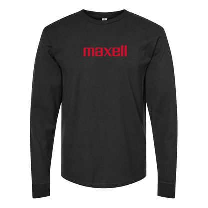 Men's Maxell Logo Cotton Long Sleeve T-Shirt