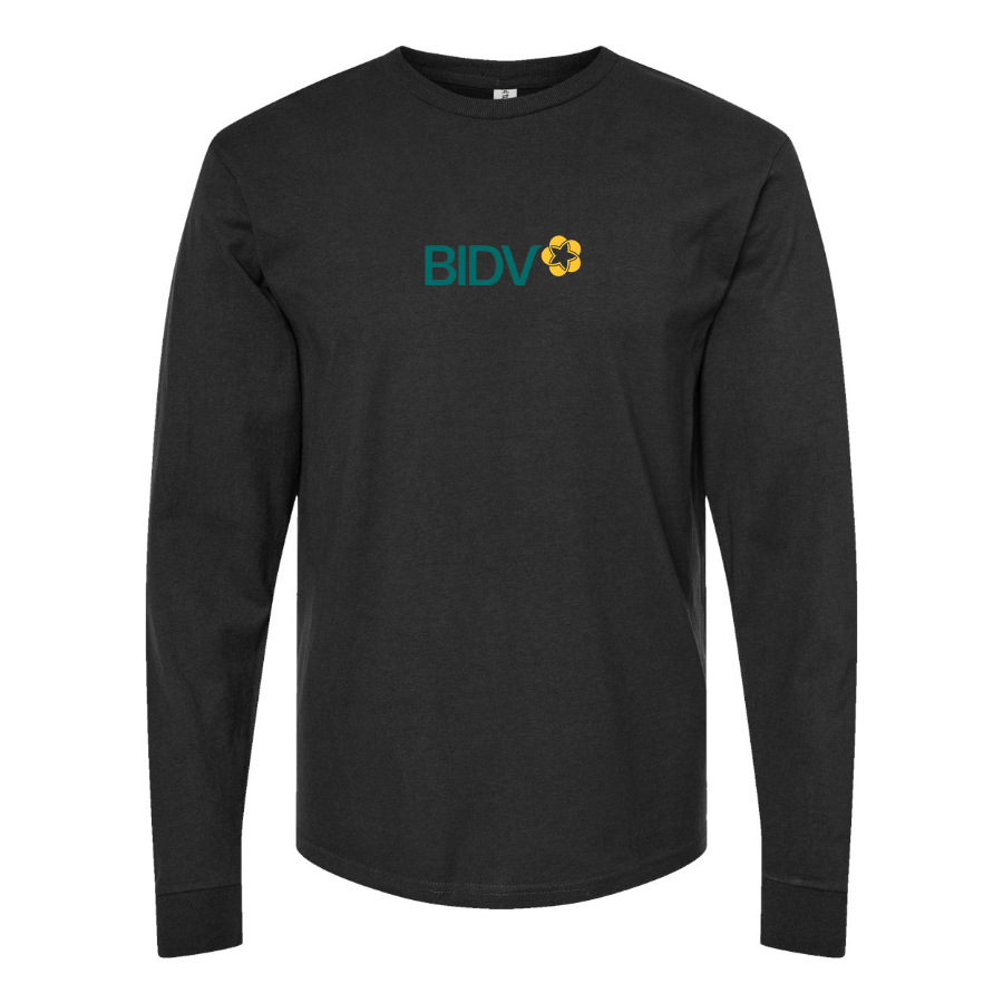 Men's BIDV Logo Cotton Long Sleeve T-Shirt