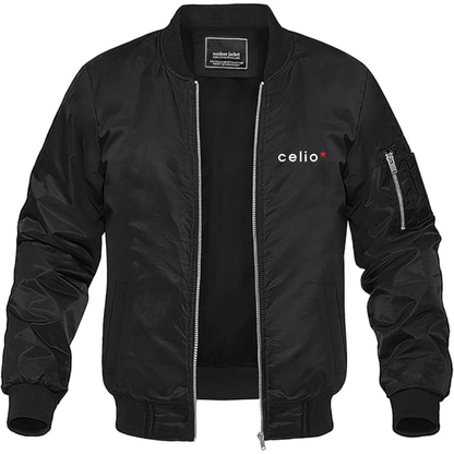Men's Celio Logo Lightweight Bomber Jacket Windbreaker Softshell Varsity Jacket Coat