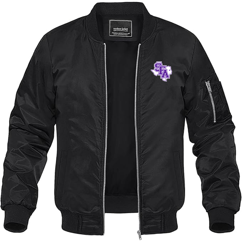 Men's Stephen F. Austin Lumberjacks Lightweight Bomber Jacket - Black