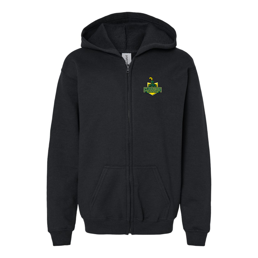 Youth Clarkson Golden Knights Gildan Heavy Blend Full Zip Hooded Sweatshirt