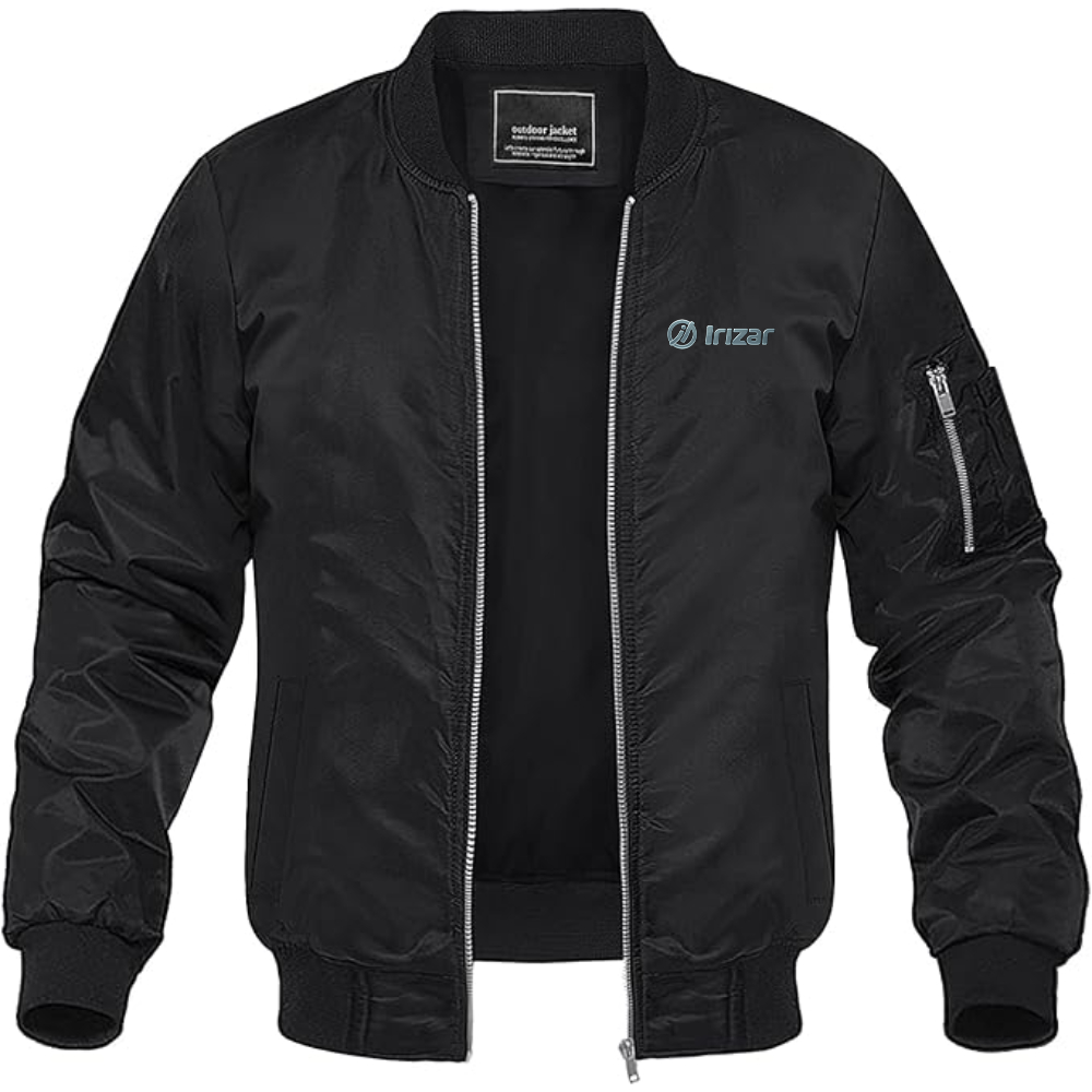 Men's Irizar Logo Lightweight Bomber Jacket Windbreaker Softshell Varsity Jacket Coat