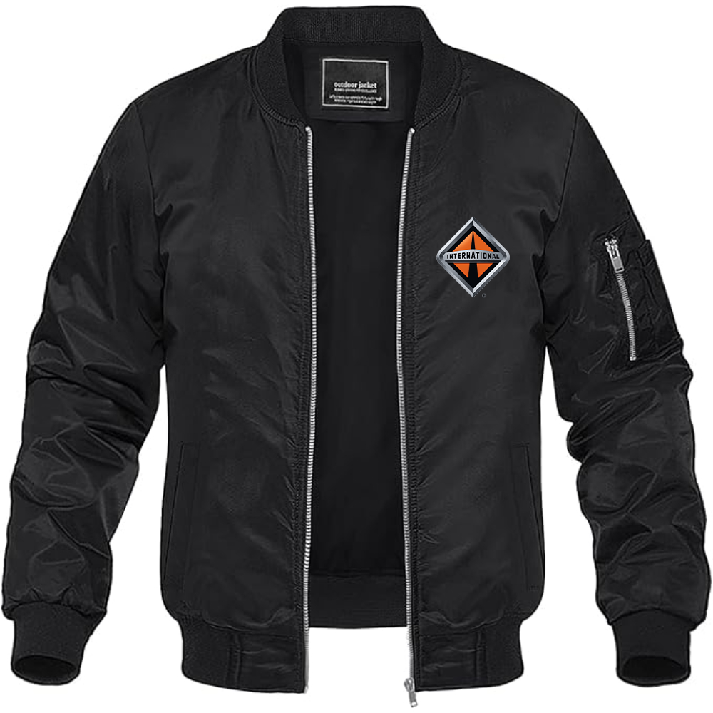 Men's International Trucks Logo Lightweight Bomber Jacket Windbreaker Softshell Varsity Jacket Coat