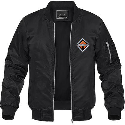 Men's International Trucks Logo Lightweight Bomber Jacket Windbreaker Softshell Varsity Jacket Coat