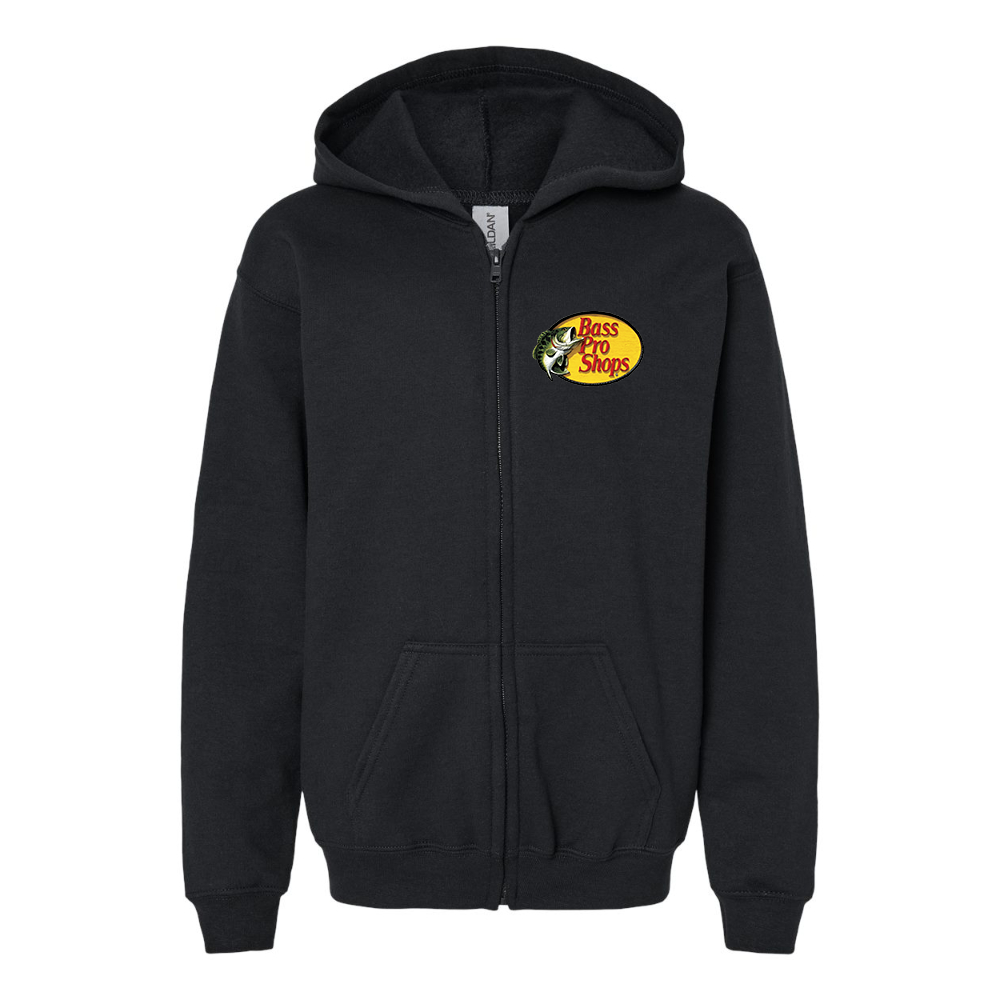 Gildan Heavy Blend Youth Bass Pro Shops Logo Full Zip Hooded Sweatshirt