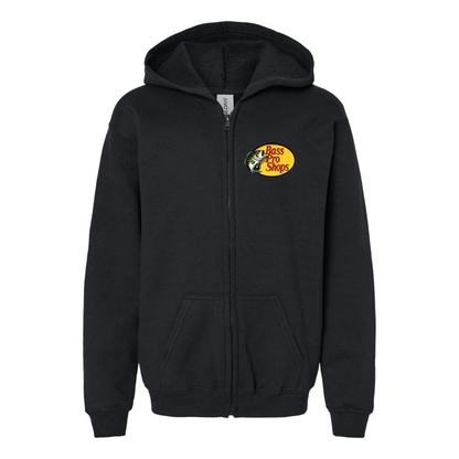 Gildan Heavy Blend Youth Bass Pro Shops Logo Full Zip Hooded Sweatshirt