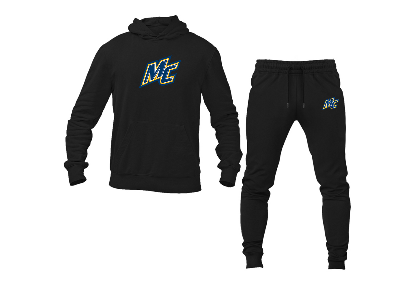 Men's Merrimack Warriors Logo Hoodie Joggers Set