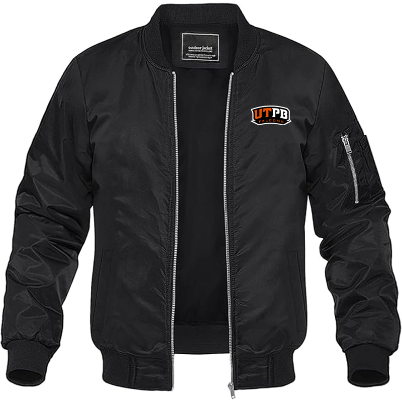 Men' UTRGV Vaqueros Lightweight Bomber Jacket - Black