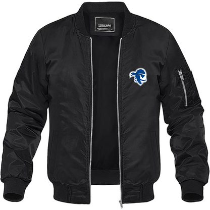 Men's Seton Hall Pirates Logo Lightweight Bomber Jacket Windbreaker Softshell Varsity Jacket Coat