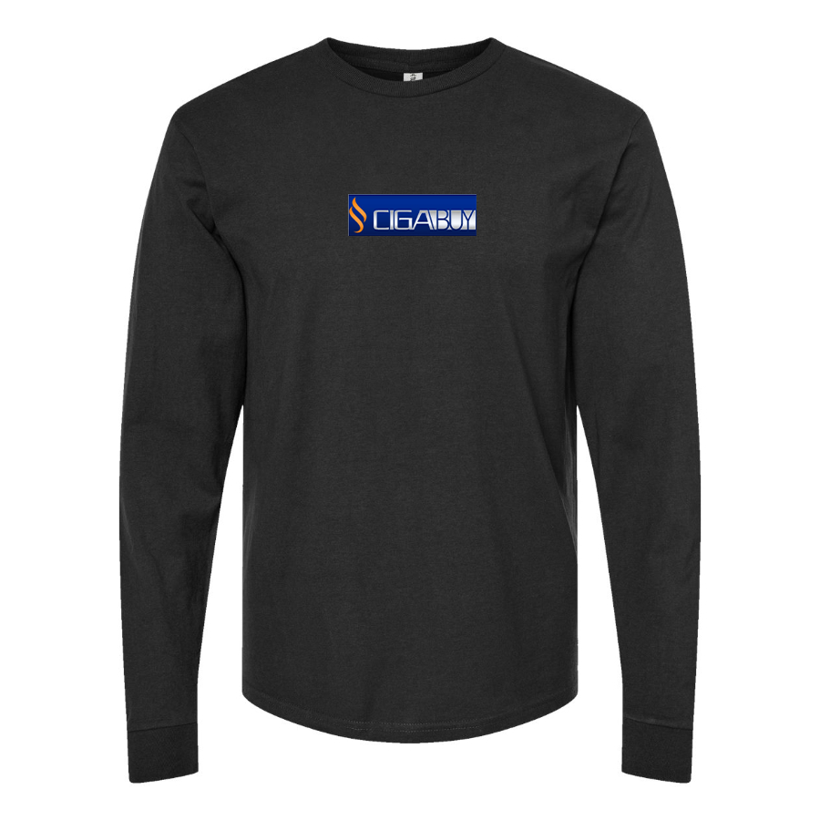 Men's CigaBuy  Logo Cotton Long Sleeve T-Shirt