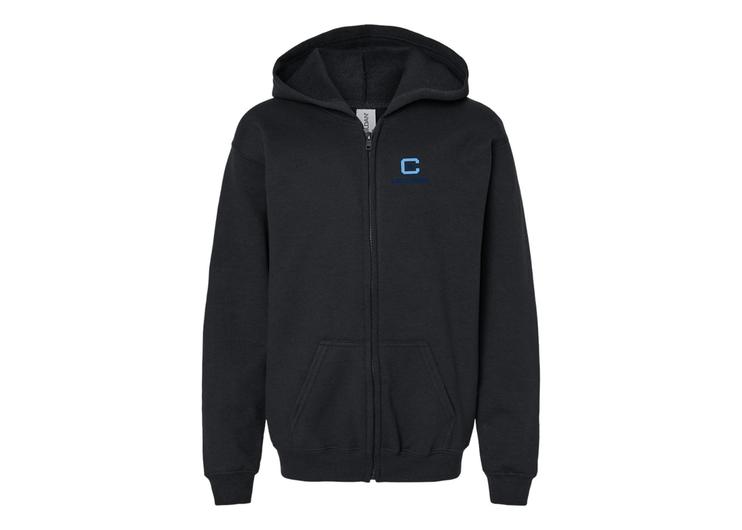 Gildan Heavy Blend Youth The Citadel Bulldogs Full Zip Hooded Sweatshirt