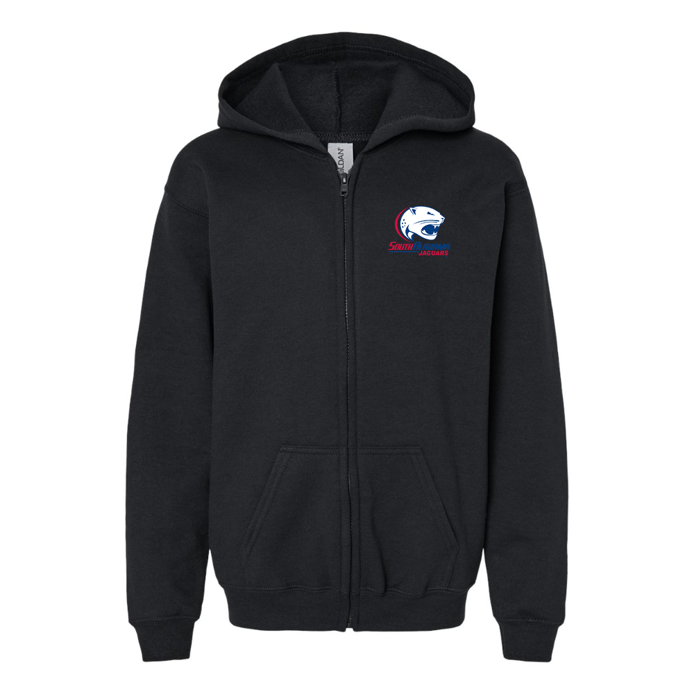Gildan Heavy Blend Youth South Alabama Jaguars Logo Full Zip Hooded Sweatshirt