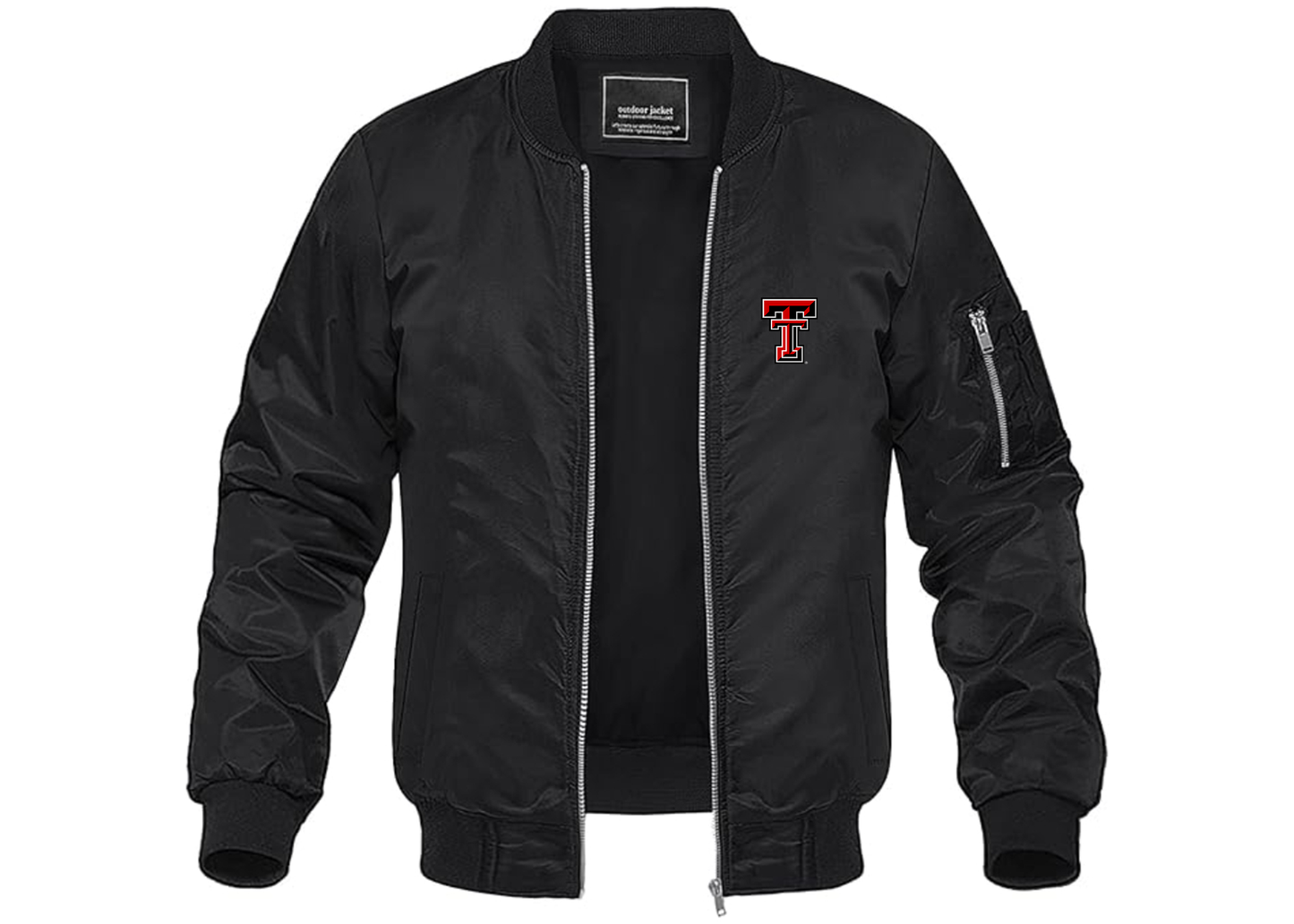 Men's Texas Tech Red Raiders Lightweight Bomber Jacket Windbreaker Softshell Varsity Jacket Coat