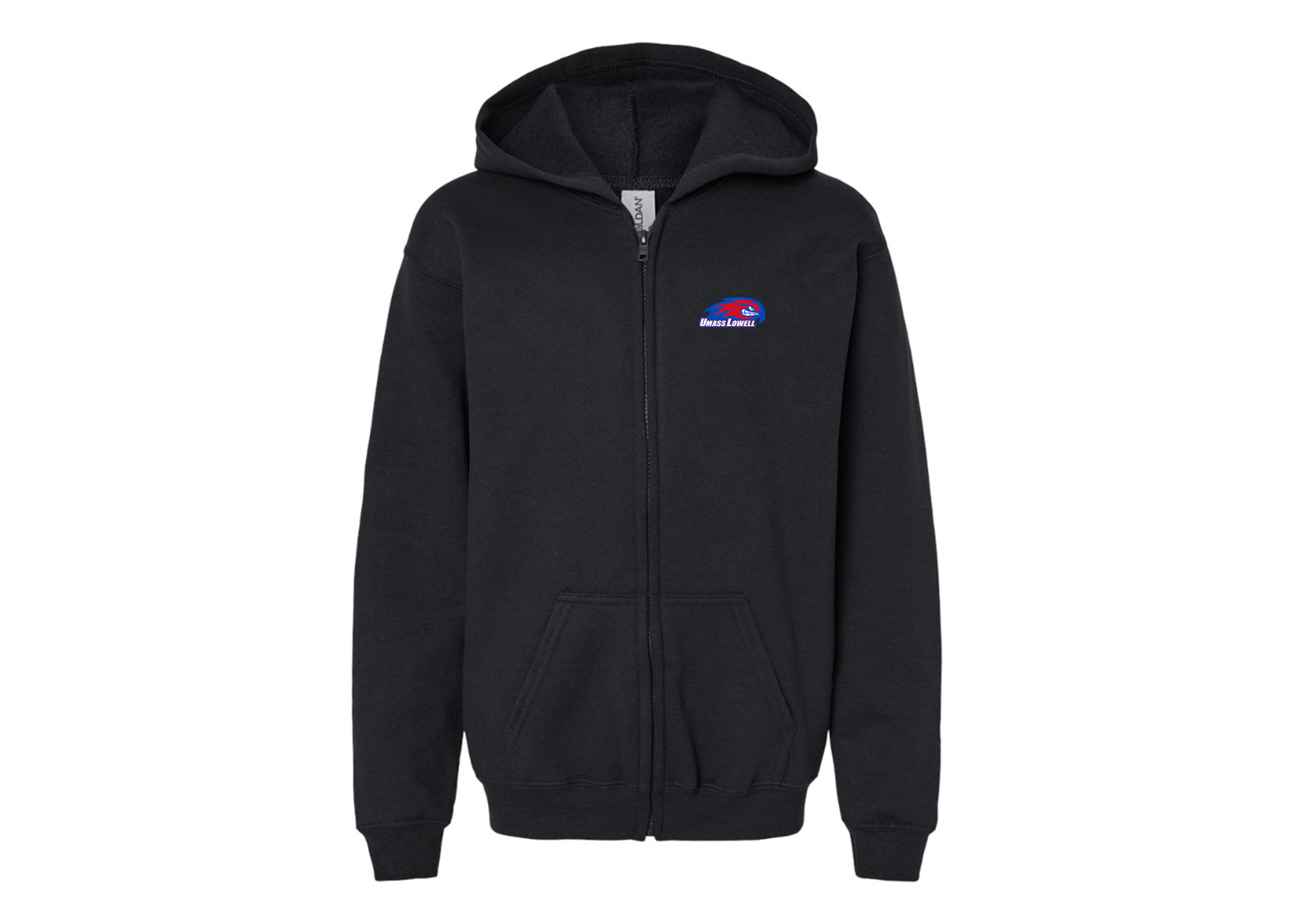 Gildan Heavy Blend Youth UMass Lowell River Hawks Full Zip Hooded Sweatshirt