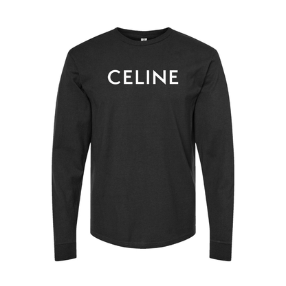 Men's Celine Logo Long Sleeve T-Shirt