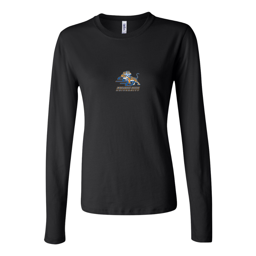 BELLA CANVAS Women’s Savannah State Tigers Logo Jersey Long Sleeve Tee