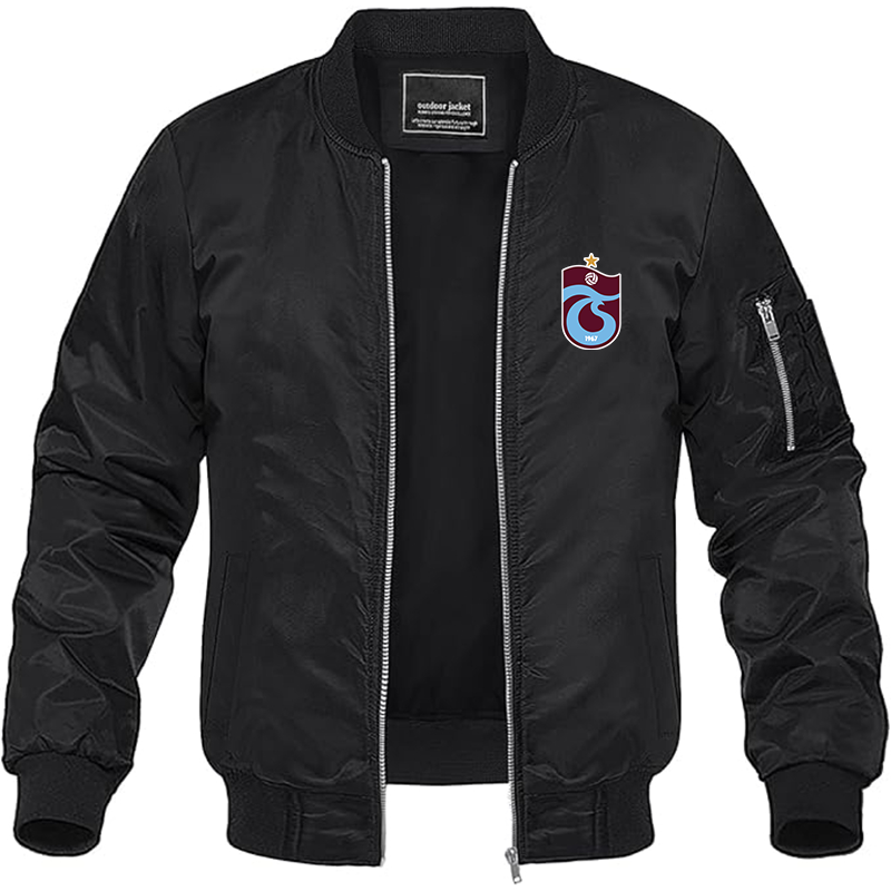 Men's Trabzonspor Soccer Lightweight Bomber Jacket - Black
