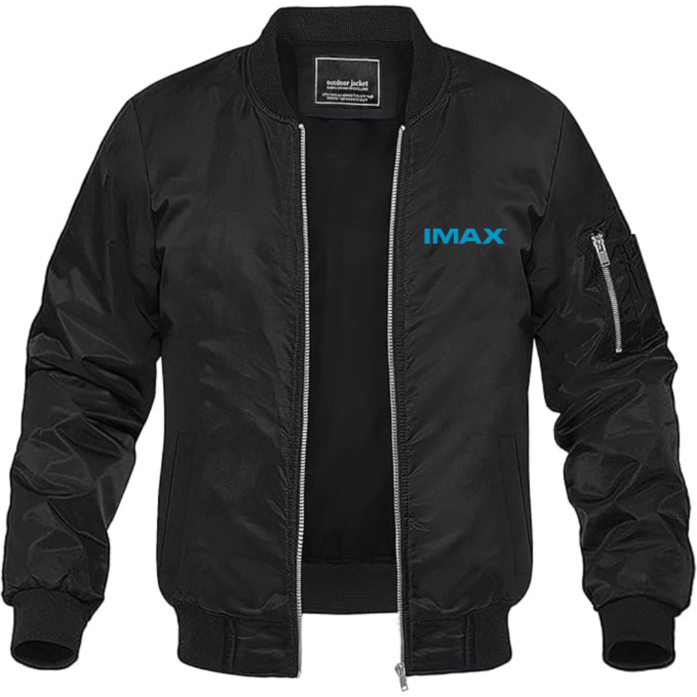 Men's IMAX Logo Lightweight Bomber Jacket Windbreaker Softshell Varsity Jacket Coat
