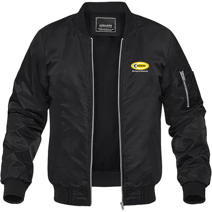 Men's Adam Motors Logo Lightweight Bomber Jacket Windbreaker Softshell Varsity Jacket Coat