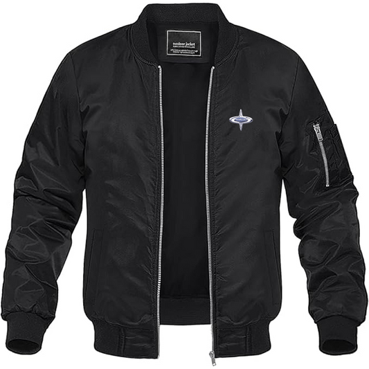 Men's Marcos Logo Lightweight Bomber Jacket Windbreaker Softshell Varsity Jacket Coat