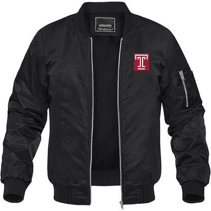 Men's Temple Owls Lightweight Bomber Jacket - Black
