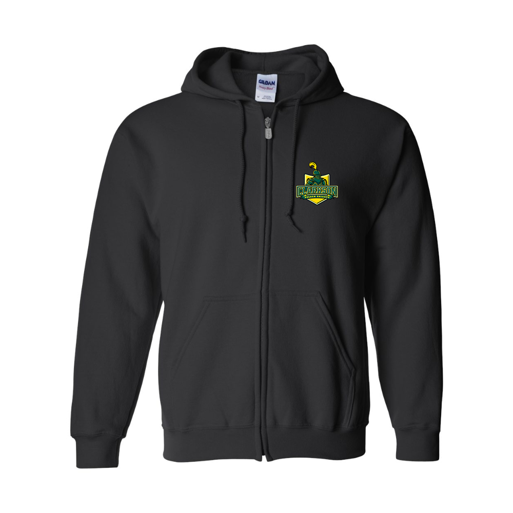 Men's Clarkson Golden Knights Gildan  Heavy Blend Full Zip Hooded Sweatshirt