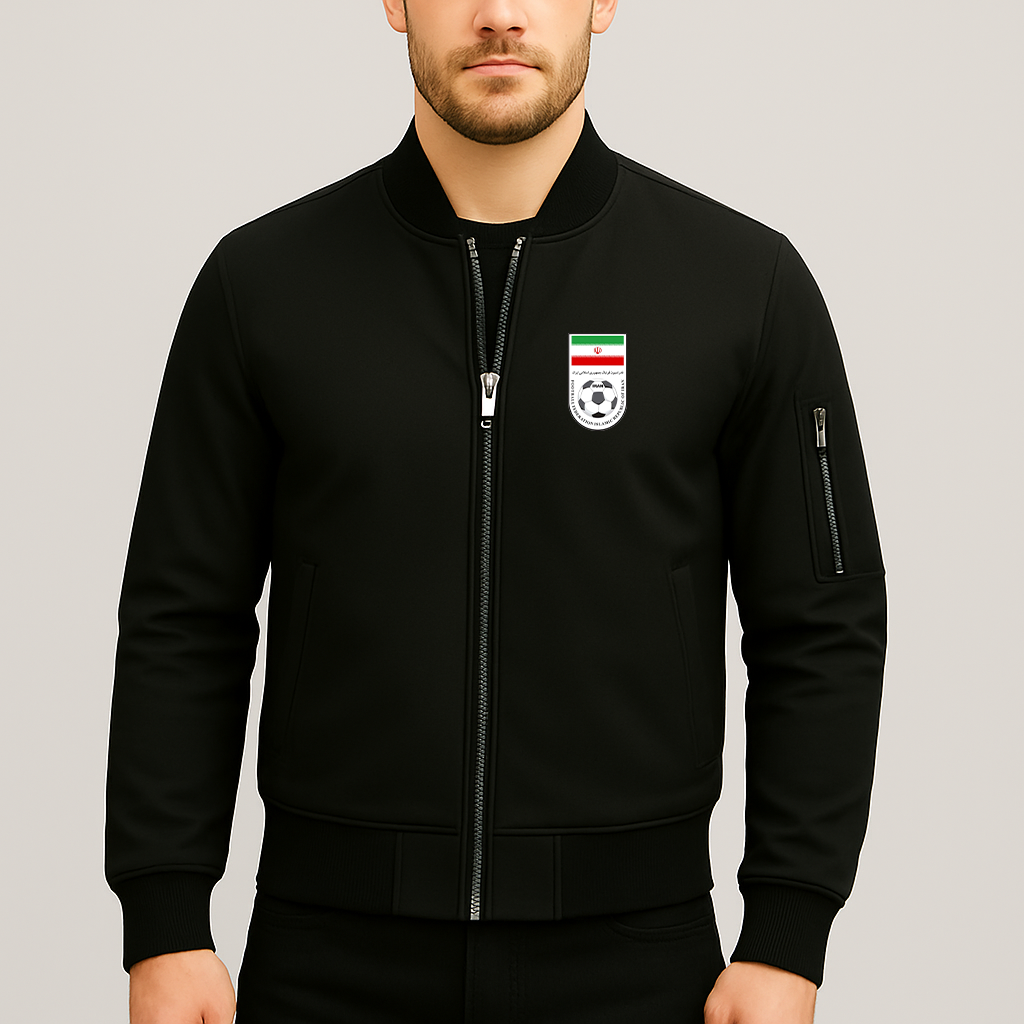 Men's Iran National Soccer Team Lightweight Bomber Jacket - Black