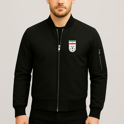 Men's Iran National Soccer Team Lightweight Bomber Jacket - Black