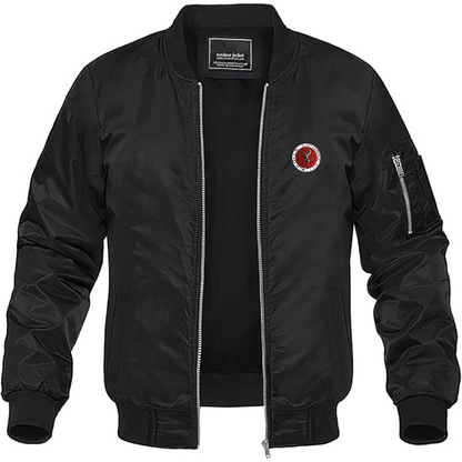 Men's Corre La Licorne Logo Lightweight Bomber Jacket Windbreaker Softshell Varsity Jacket Coat