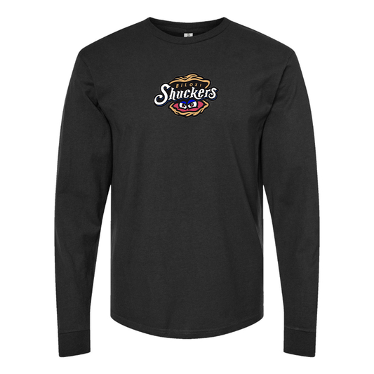 Youth Biloxi Shuckers Logo Cotton Long Sleeve T-Shirt