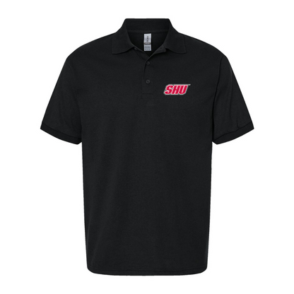 Men's Sacred Heart Pioneers Logo Gildan Dry Blend Jersey Polo