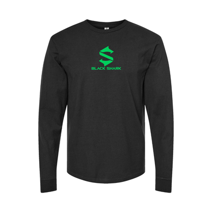 Youth Black Shark Logo Cotton Long Sleeve T-Shirt