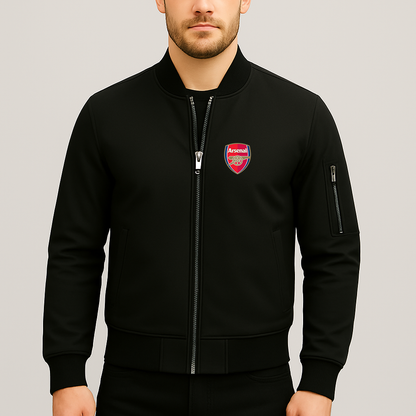 Men's Arsenal Soccer Lightweight Bomber Jacket - Black