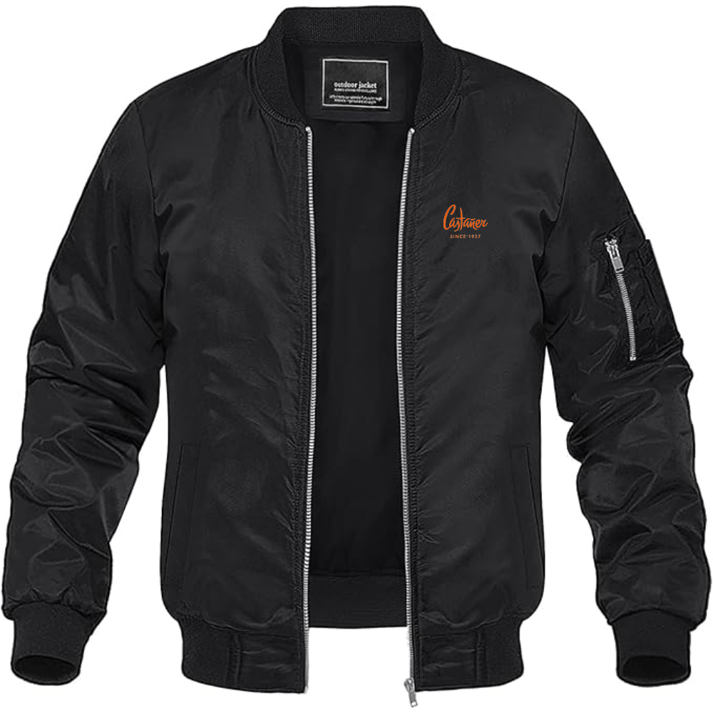 Men's Castaner Logo Lightweight Bomber Jacket Windbreaker Softshell Varsity Jacket Coat
